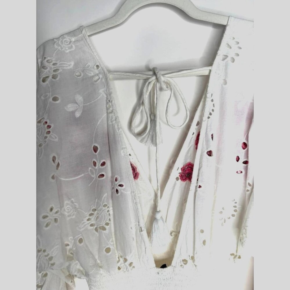 Anthropologie MISA Los Angeles Shadi Dress Medium Eyelet Embroidered Roses New - Picture 10 of 16